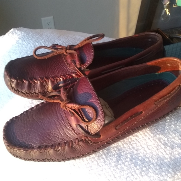 H.S.TRASK GENUINE HANDSEWN SLIP-ONS - SIZE 11 M - Picture 3 of 16